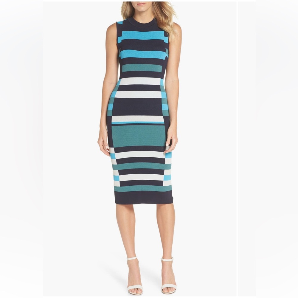 Vince Camuto Striped Sweater Dress, Size Medium